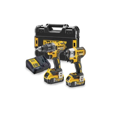 Dewalt Zestaw Combo 18V Wkrętarka Dcd791 + Zakrętarka Dcf887 2 X 5,0Ah + Walizka Tstak Dck268P2T Dck268P2T-Qw