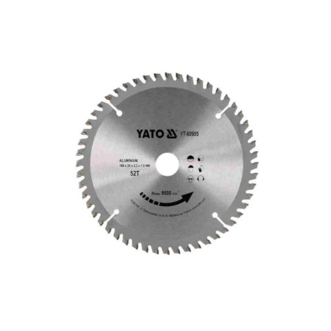 Yato Piła Tarczowa Do Aluminium 160 X 20Mm 52-Zęby Yt-60905 Yato Piła Tarczowa Do Aluminium 160 X 20Mm 52-Zęby Yt-60905