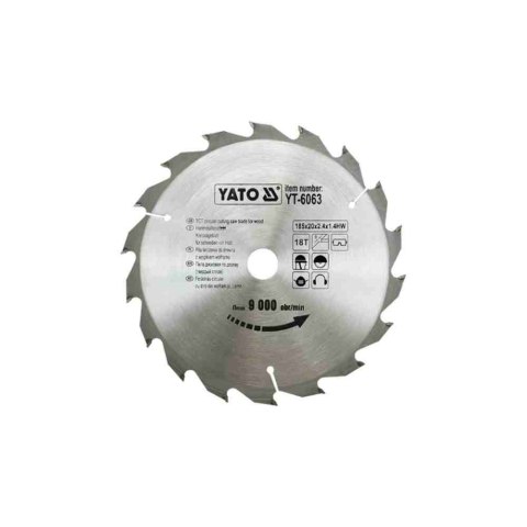 Yato Piła Tarczowa Widiowa 185X20Mm 18T Yt-6063 Yato Piła Tarczowa Widiowa 185X20Mm 18T Yt-6063