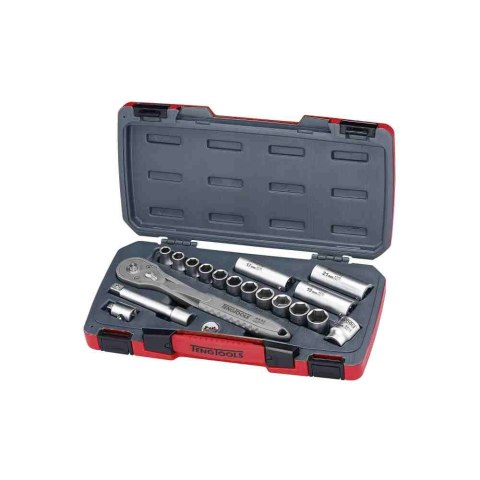 Teng Tools 18-elementowy zestaw narzędzi nasadowych nierdzewnych z chwytem kwadratowym 1/2". TS1218 167510106