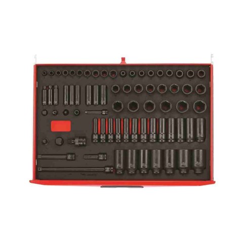 Teng Tools 73-elementowy zestaw nasadek udarowych z chwytem kwadratowym 3/8" i 1/2", TTEISK73 161690102